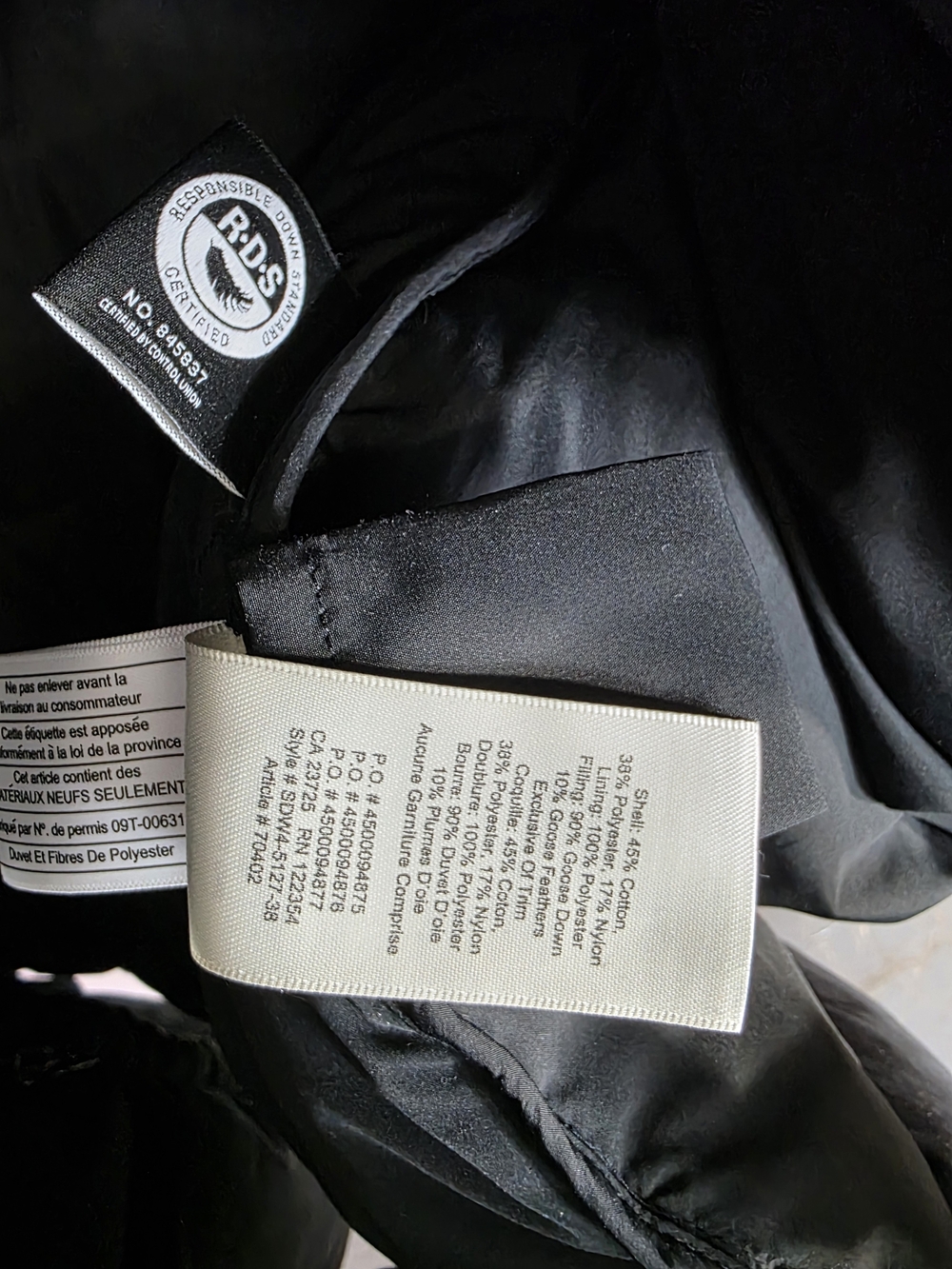 Wilfred Duvet Long Down filled Black Puffer Coat - Picture 13 of 13